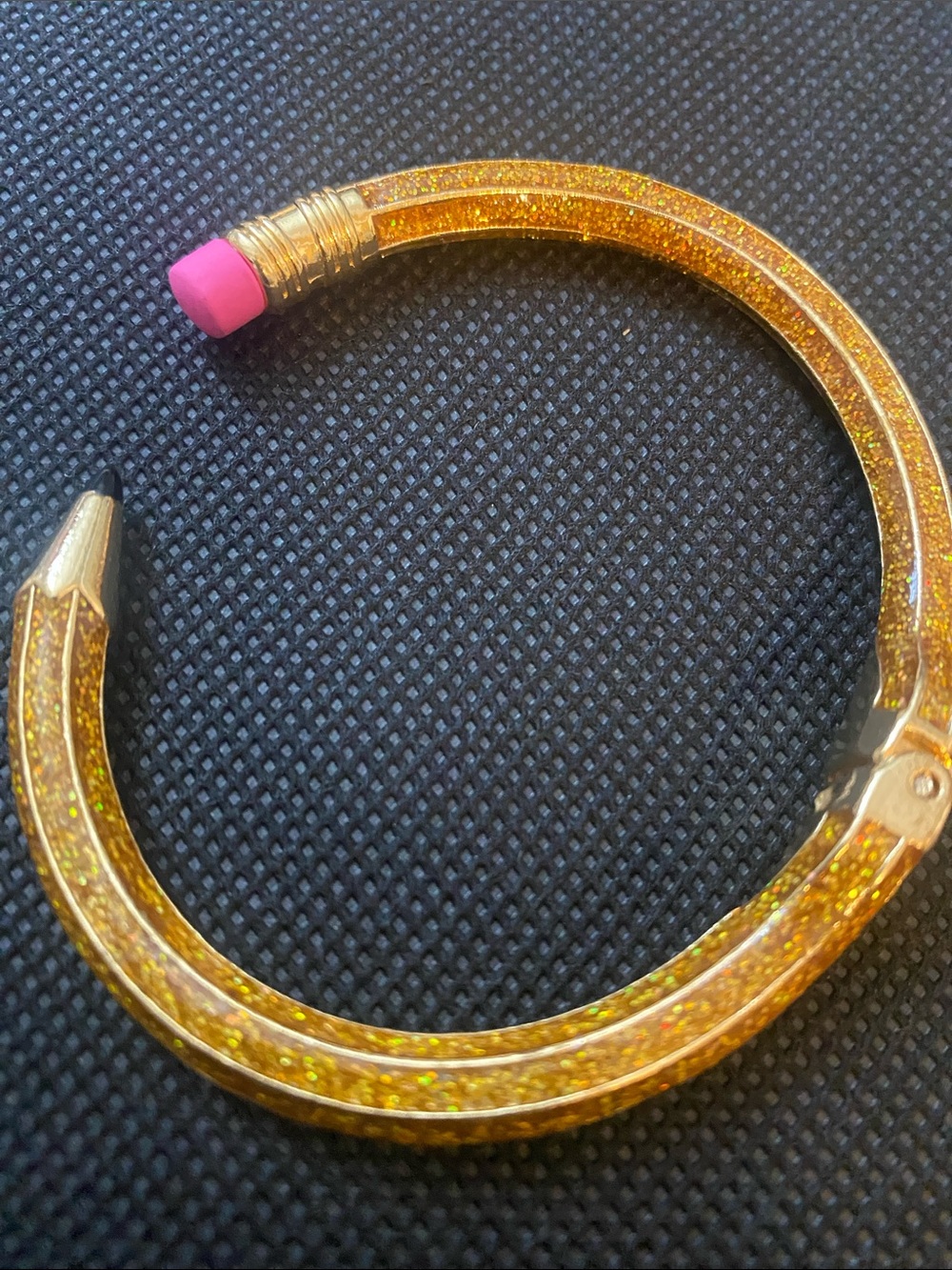 Betsey Johnson Gold Pencil-Style Bangle Bracelet with Pink Accent - Picture 5 of 5